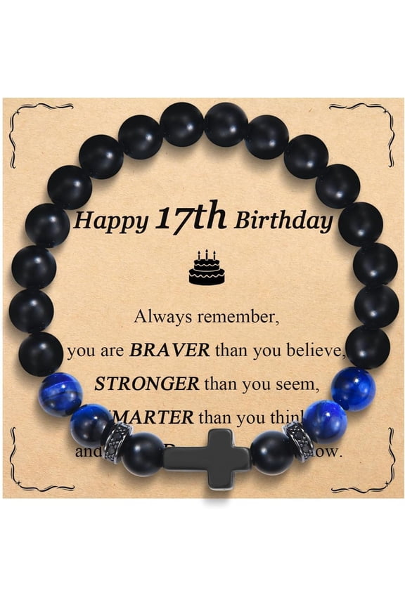 8th 9th 10th 13th 14th 15th 16th 17th 18th 21st 30th Birthday Gifts for Boys Cross Bracelets for Son/Grandson/Brother/Nephew