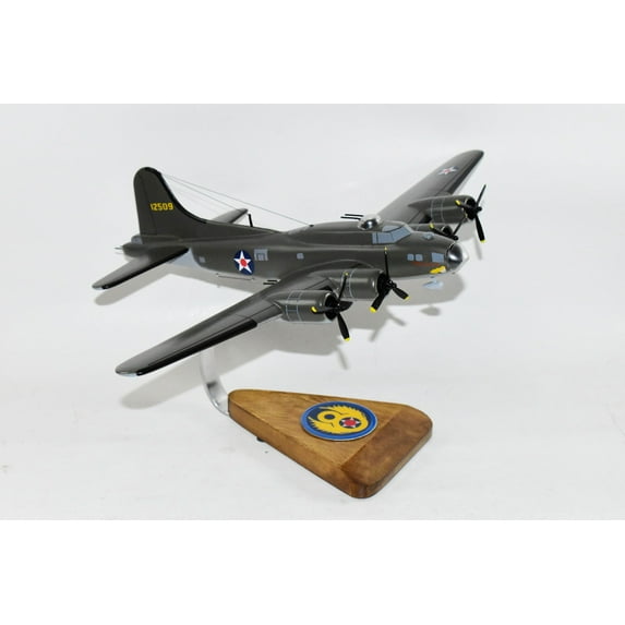 8th Air Force B-17 Model, Mahogany, WWII, 1/69th Scale