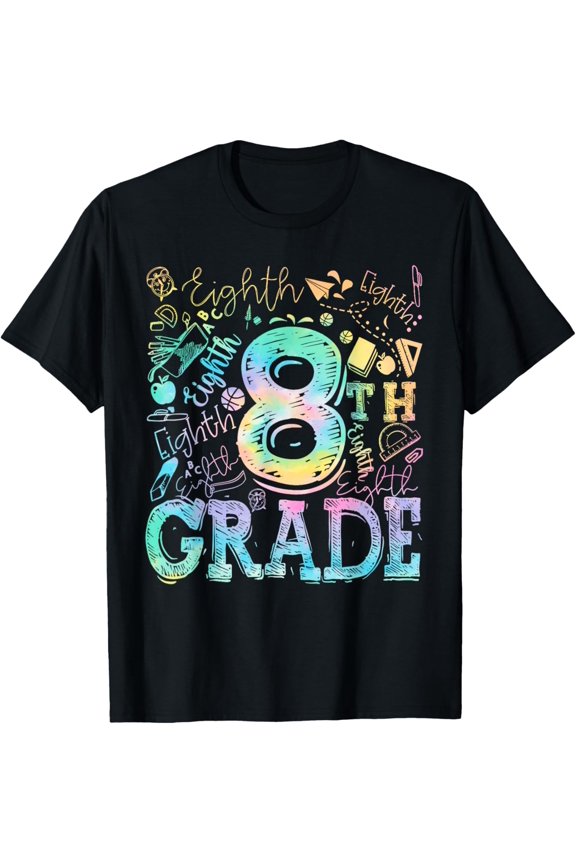 8th Eighth Grade Typography Team Kids Teacher Back To School T-Shirt