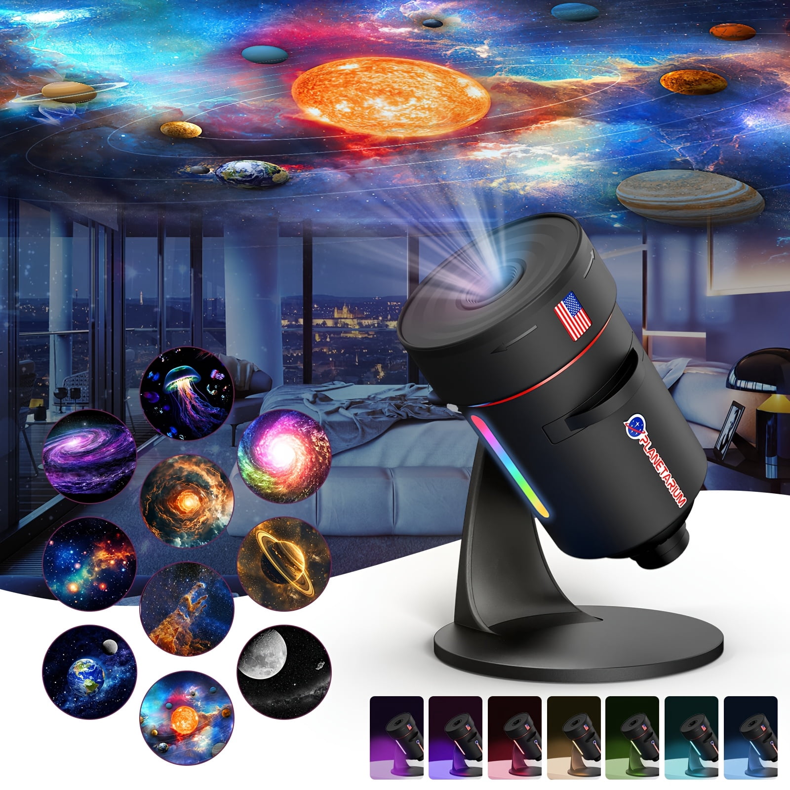 8th Gen Upgraded Galaxy Star Projector - 360° Rotating Nebula Night ...