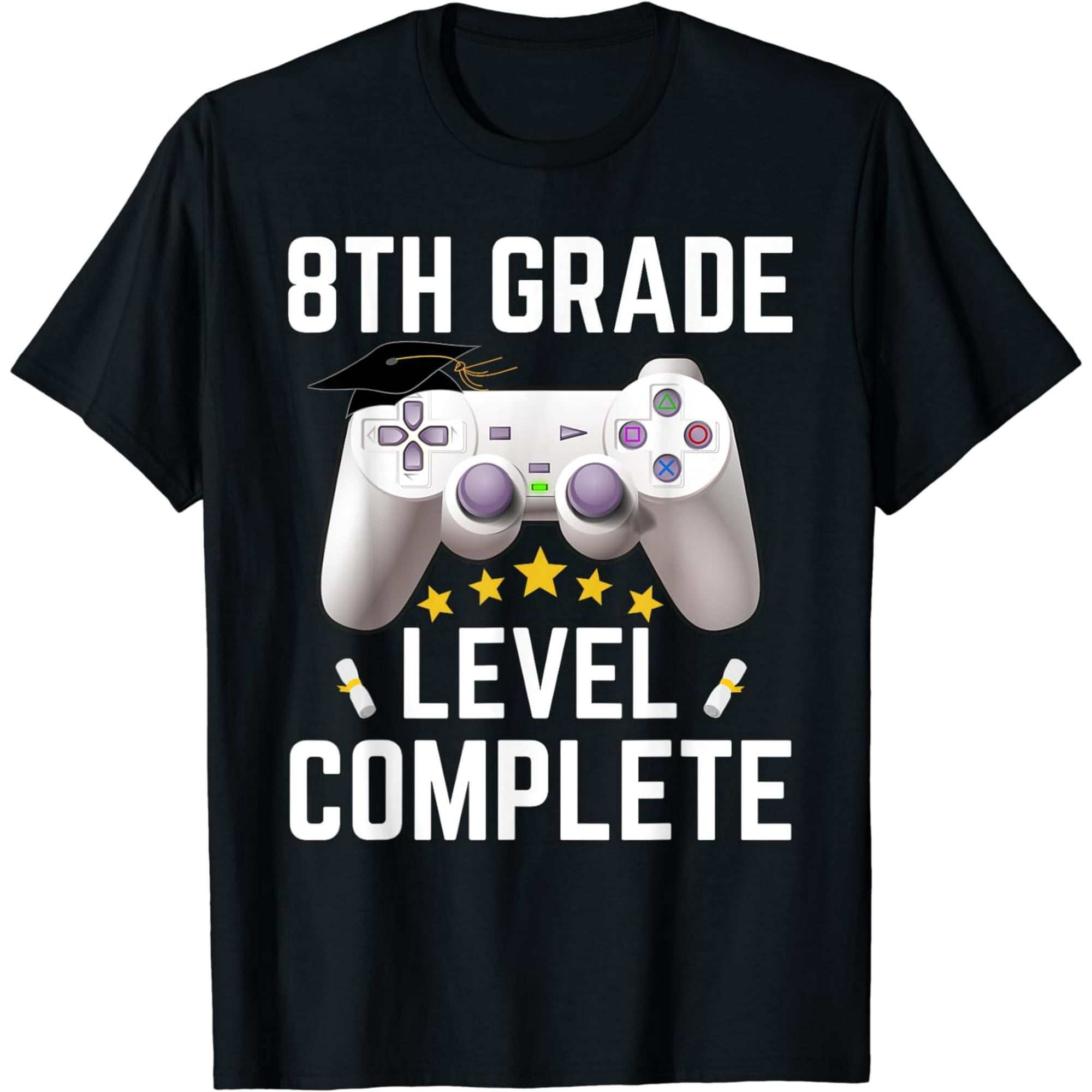 8th Grade Level Complete Gamer Class Of 2024 Graduation Gift T-Shirt ...