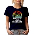 thumbnail image 1 of 8th Grade Level Complete - Gamer School Student Graduation or Graduate, Navy Blue T-Shirt, Large, 1 of 5