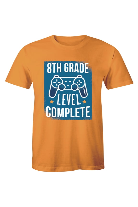 8th Grade Unlocked Level Up Game Controller Funny Crew Neck for Men T-Shirt