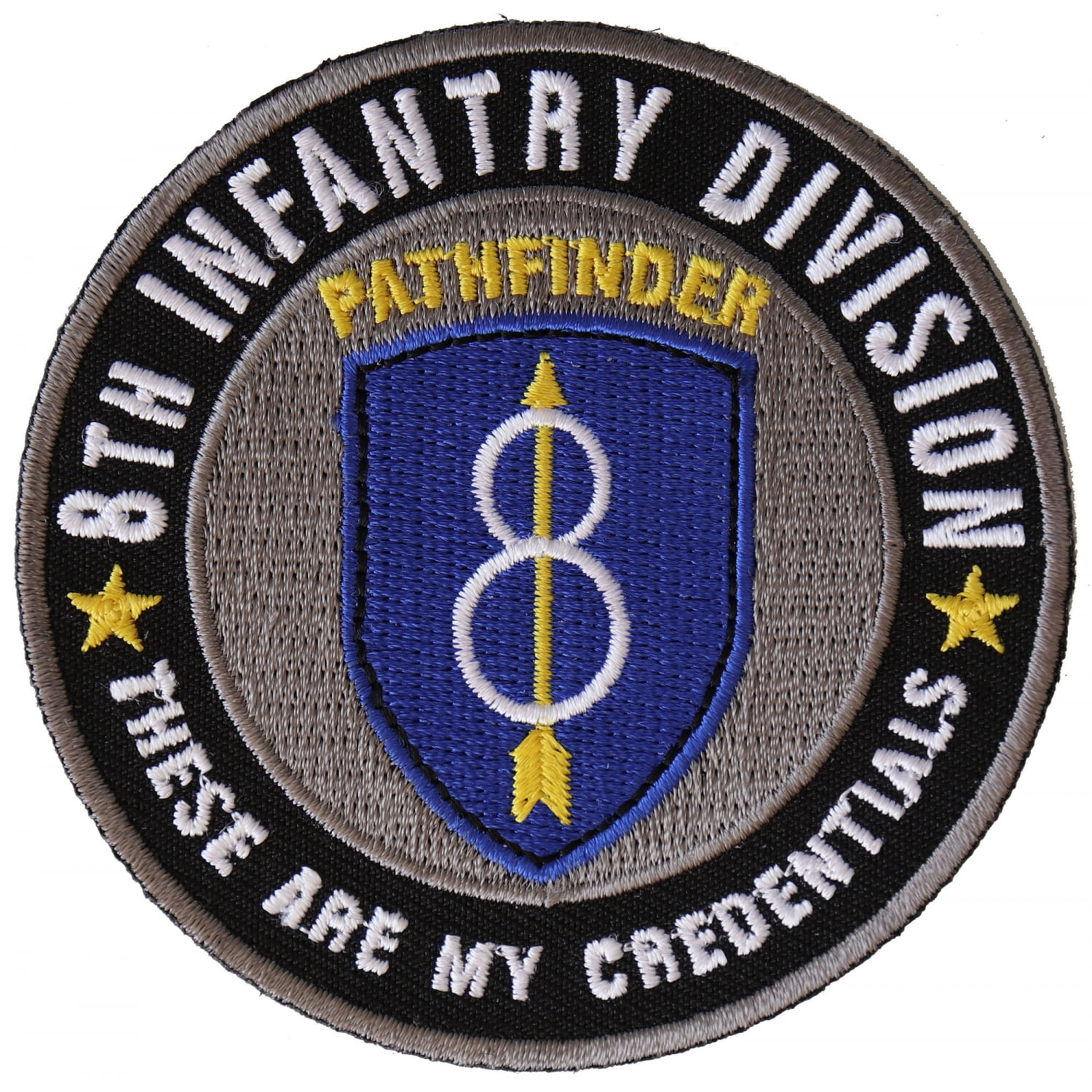 8th Infantry Division Pathfinder Patch - 3x3 inch. Embroidered Iron on ...