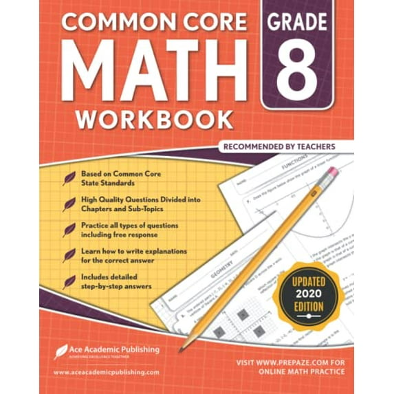 Pre-Owned 8th grade Math Workbook: CommonCore Math Workbook Paperback