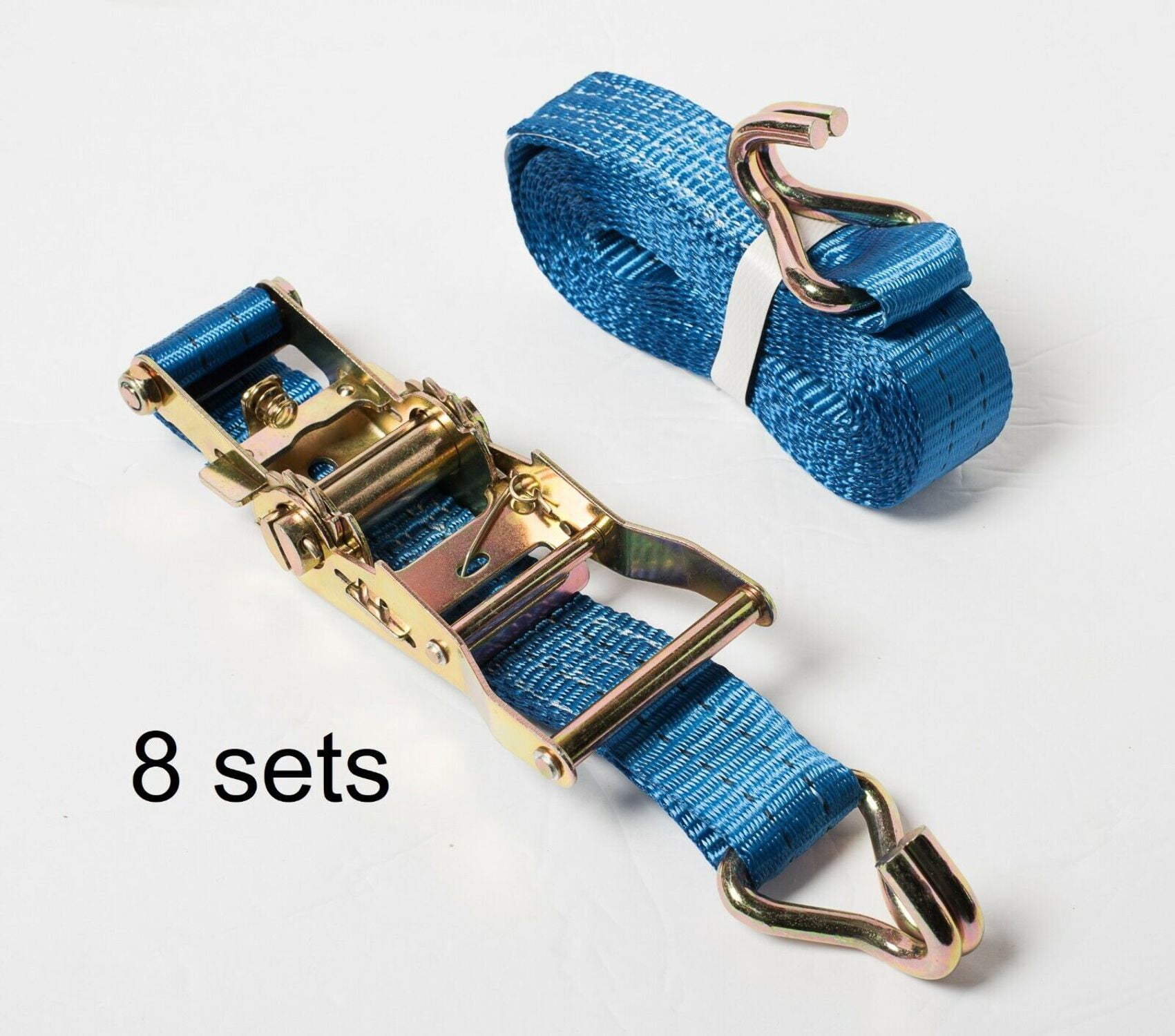 8x 1.5"x15' 4000lb Ratchet Strap J Hook Heavy Duty Tie Down Cargo ATV UTV 1.5x15