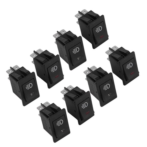 8x 12V 35A Car Truck Boat Fog Light Rocker Switch LED Light Dash board Toggle 4Pin Black