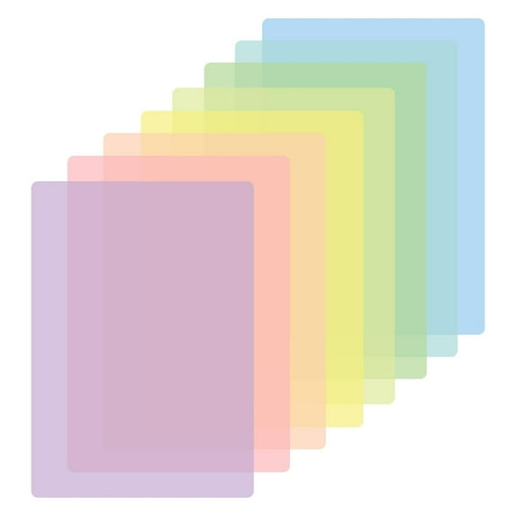 8x A4 Colour Overlays for Dyslexia, Dyslexia Reading Overlays Aid, Light Coloured Plastic Guided Reading Overlays for Dyslexia, ADHD, Irlens Syndrome, Reduce Visual Stress
