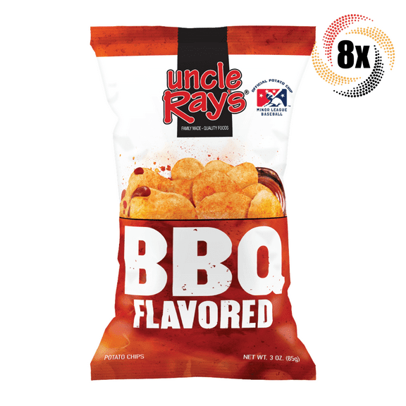 8x Bags Uncle Ray's BBQ Flavored 4.5oz | Official MLB Chips | Fast Shipping