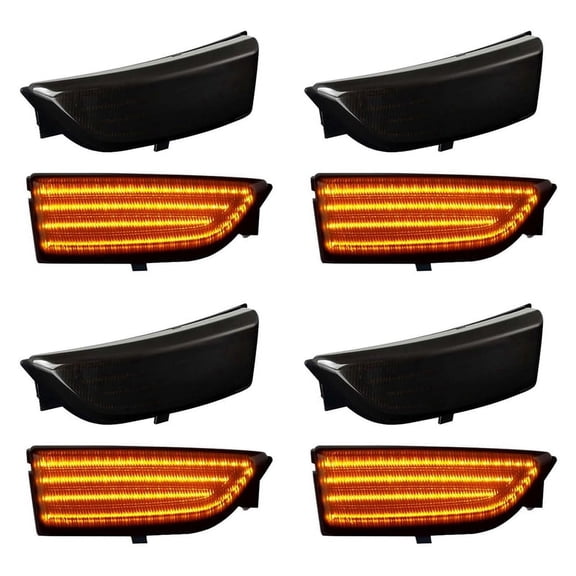 8x Car Dynamic LED Turn Signal Rearview Mirror Lights Blinker for Everest 2015-2019 T6 Smoke