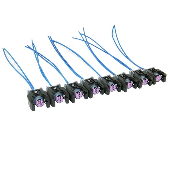 8x Connector 2-way 2 pin for Fuel Injector 13816706 Delphi