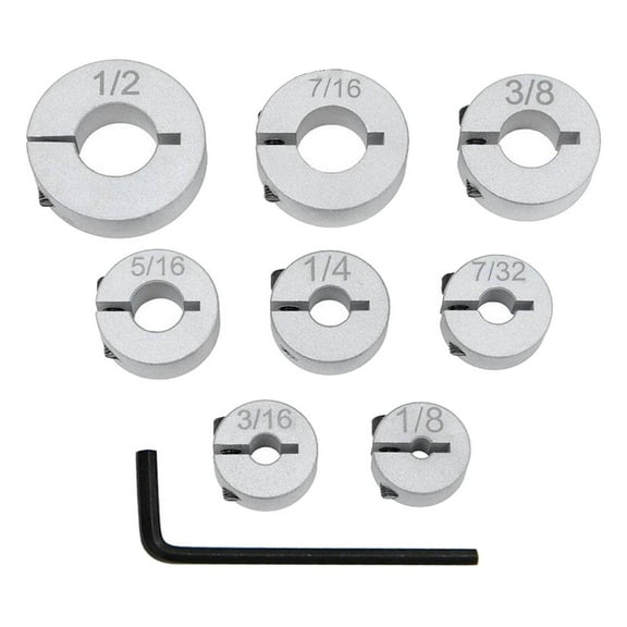 8x Drill Bit Depth Stop Rings Set, Punching Limit Rings Drill Depth Fixed Woodworking Tools Split Rings for Handmade Wood Crafts