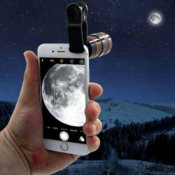 8x HD Clip-On Telephoto Lens for Smartphones, Enhanced Night Photography, Portable Zoom Lens for Stargazing and Outdoor Exploration