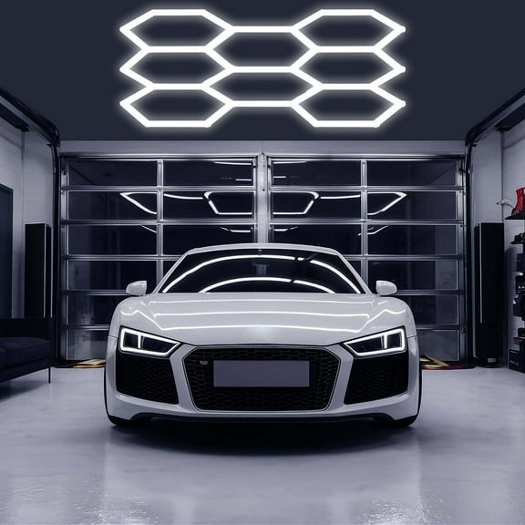 8x Hexagon LED Lighting Car Detail Garage Workshop Retail Light Honeycomb Hex