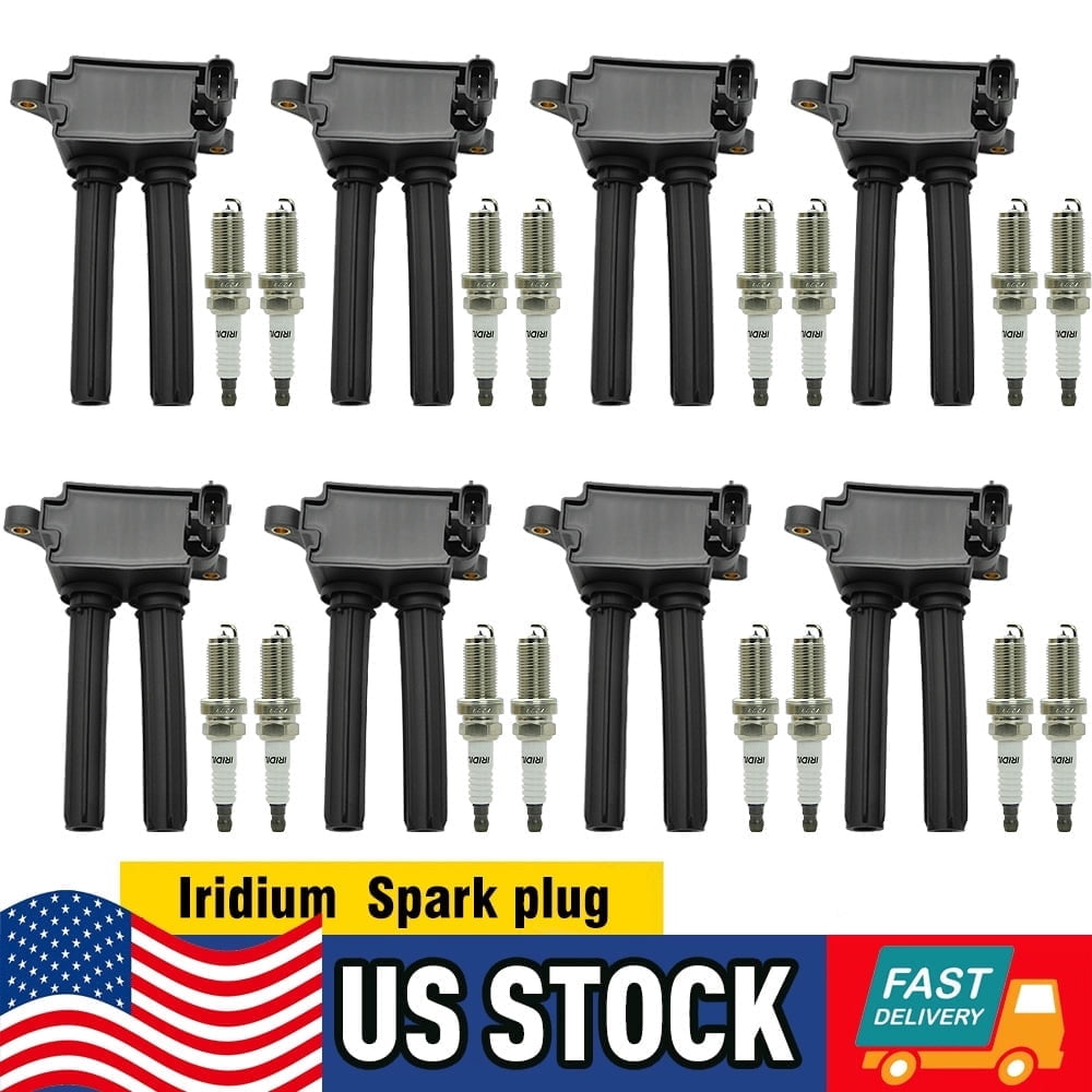 8x Ignition Coil & 16x Iridium Spark Plugs for Dodge Charger RAM 1500 5.7L 6.1L 6.4L V8 UF504 UF504 56029129AA 56029129AB 68060346AA