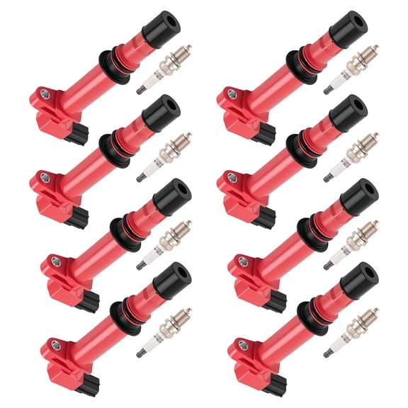 8x Ignition Coils and Spark Plugs Set for Jeep Grand Cherokee WJ 4.7L 2002-2004, Dodge Dakota V8 4.7L 2005-2007, Engine Ignition System, UF297, 56028138, BKR6EGP, 8Pcs Set