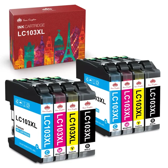 8x Replacement Ink for Brother LC103 LC101 XL MFC-J470DW MFC-J475DW MFC-J870DW