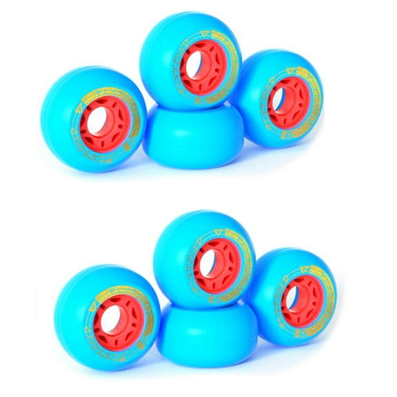 8x Roller Road Driftboard Maple Split Portable Skateboard 82A PU Drift Board Wheel Anti-Skid Skateboard,Blue