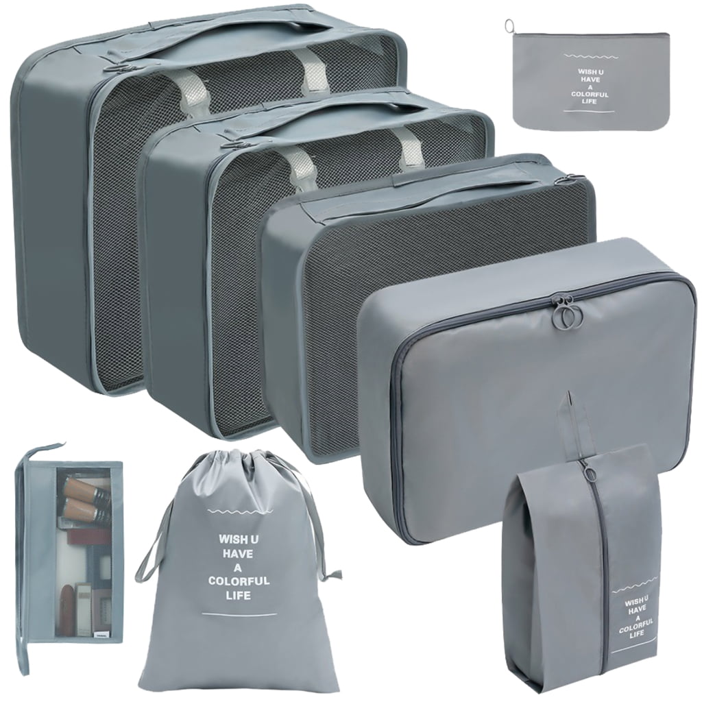 8x/Set Tavel Packing Cubes Suitcase Organiser Small Travel Organiser Luggage Organiser Packing Organisers