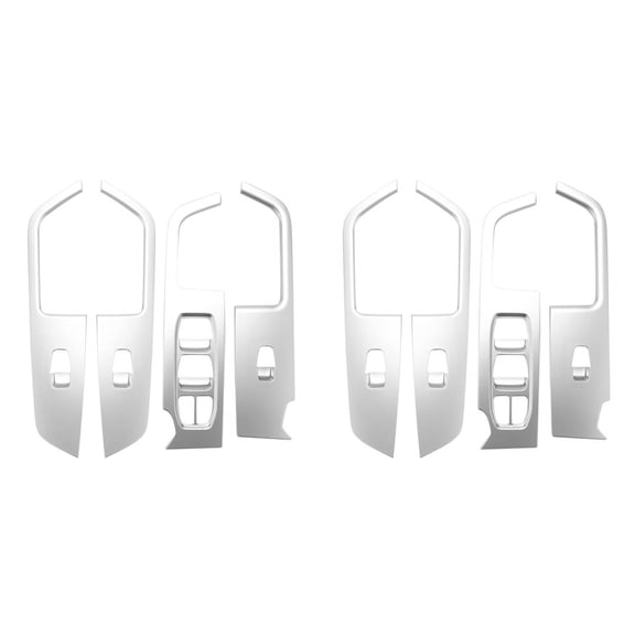 8x for Ix25 Chrome Inner Door Armrest Window Switch Cover Decoration Control Panel 2015-2019,2 set of car window switch panel,Silver