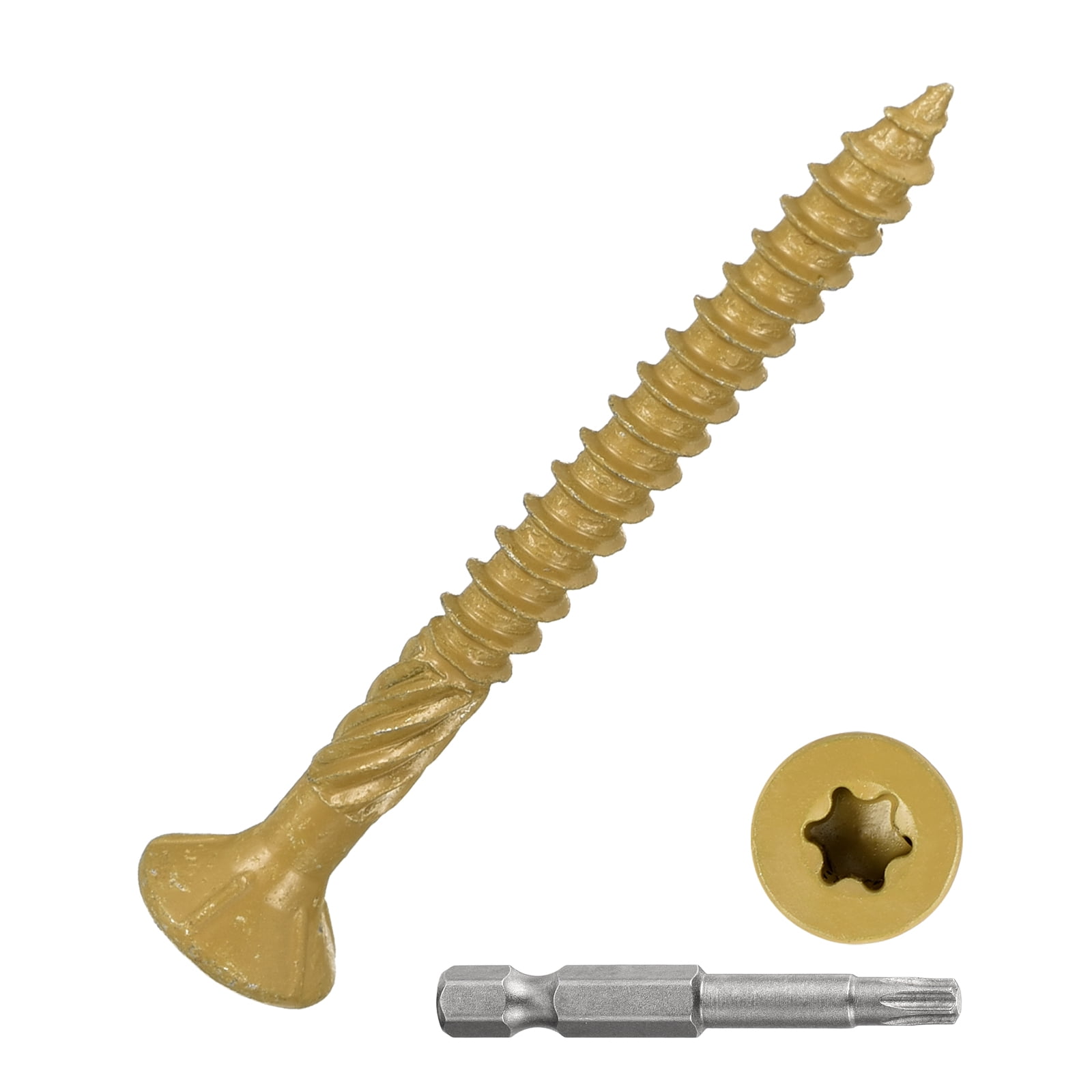 #8x1-3/4" Deck Screws - 300Pack - Good for Decks, Fences, Frames, Farms, Outdoor Furniture - Carbon Steel Wood Screws Decking Screws W/ T25 Torx Star Drive Bit - Tan
