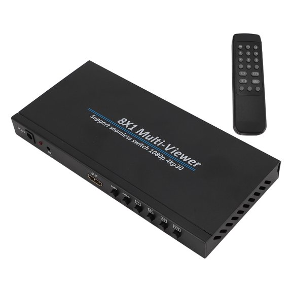 8x1 4K HDMI Multiviewer Switcher 8 Input 1 Output Video Switch Splitter 6 Display Modes Seamless Switch with Remote Control Audio Output 1080P Compatible for PC Laptop Gaming Console