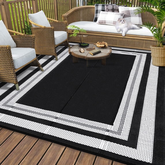 8x1 Area Rugs for Patio Outdoor Rug Waterproof Reversible Patio Rugs ...