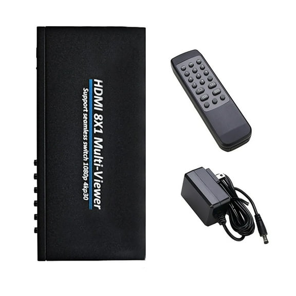 8x1 HDMI Multi-Viewer Selector 4K@30Hz, IR Control, 6 Viewing Modes for Business Presentations