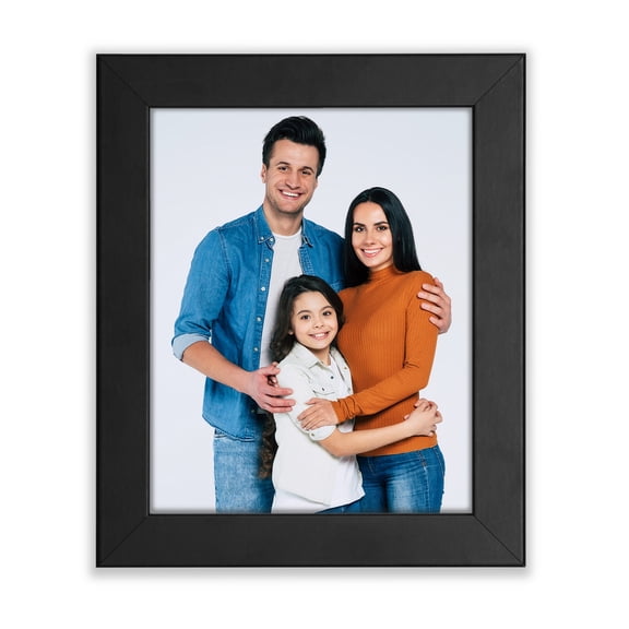 8x10 1.25" Black Wood Picture Frame, No Mat