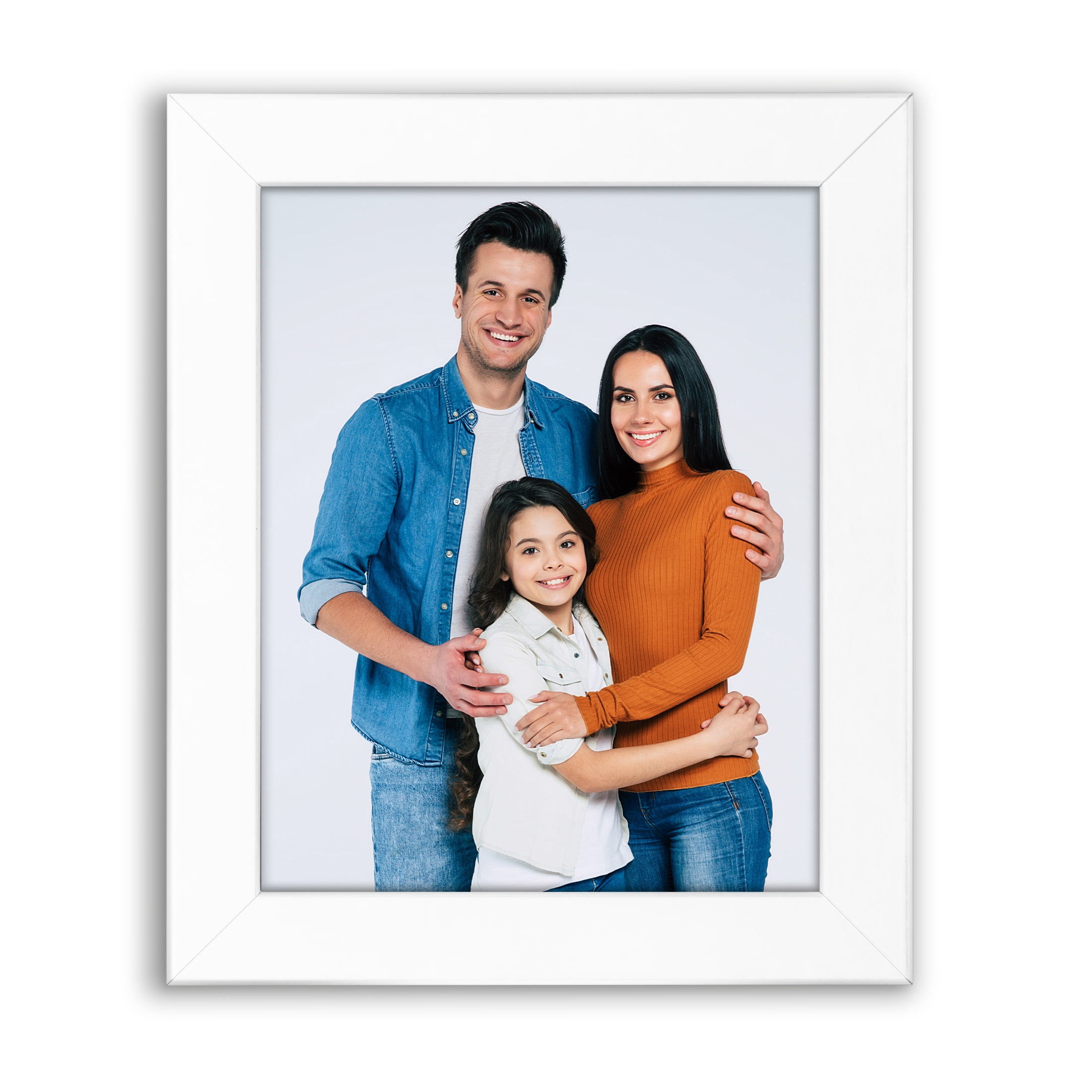 8x10 1.25" White Wood Picture Frame, No Mat