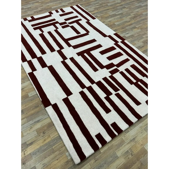 8x10,9x12 Rug Brown White Hand-Tufted 100 % Nz Wool Soft Beautiful soft Quality office Kitchen