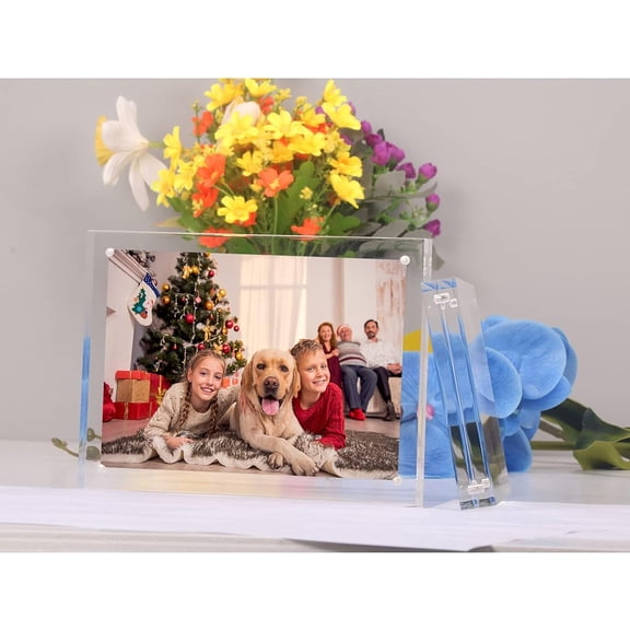 8x10 Acrylic Picture Frames 3 Pack, Clear Tabletop Double Sided Magnetic Photo Frames