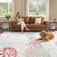 8x10 Area Rug, Coastal Turtle Low Pile Washable Rugs for Living Room ...