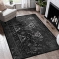 thumbnail image 1 of 8x10 Washable Area Rug, Non-slip Backing, Non-shedding, Low-pile, For Bedroom, Office - Foldable, Black/gray Rugs Hallway, Bedroom Non-slip, To Spills, 1 of 2