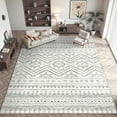 thumbnail image 1 of 8x10 Area Rug for Living Room Moroccan Washable Rugs Non Slip Indoor Floor Carpet Foldable Large Soft Area Rug for Dining Room Bedroom with Low Pile(Grey,8'x10'), 1 of 5