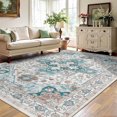 thumbnail image 1 of 8x10 Area Rug Living Room Rugs - Washable Boho Rug Vintage Oriental Distressed Farmhouse Large Thin Indoor Carpet for Living Room Bedroom Under Dining Table Home Office-BrownGreen, 1 of 11