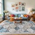 thumbnail image 1 of Toyoso 8x10 Area Rug Living Room Rugs - Washable Vintage Floral Soft Thin Large Rug Indoor Floor No Slip Rug Carpet for Bedroom Under Dining Table Home Office Decor - Multi Blue, 1 of 9