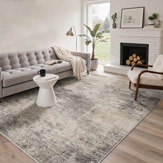 DEORAB 8X10 Area Rugs Machine Washable Rugs for Living Room, Non Slip Throw Rug with Rubber Backing, Rug for Entryway, Bedroom, Kitchen, Floor and Dining Room
