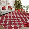 thumbnail image 1 of 8x10 Area Rug Red Christmas Entryway Carpet Xmas Holiday Decor Kitchen Carpet Snowflake Washable Non Slip Indoor Mat Decorative Throw Rug for Living Room Bedroom Dining Room Bathroom, 1 of 9