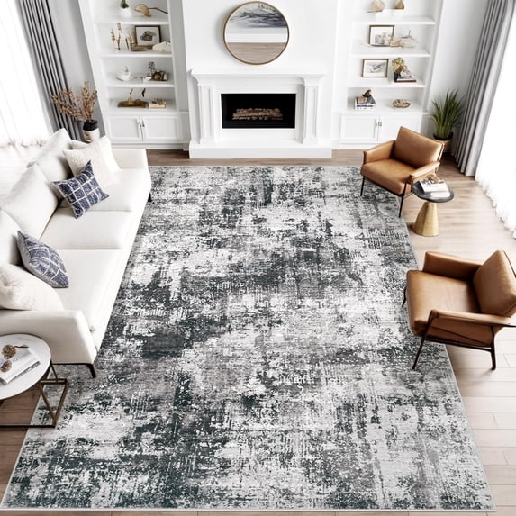 8x10 Area Rug for Living Room: Washable Abstract Soft Rugs Non Slip Modern Stain Resistant Low Pile Carpet for Dining Room Bedroom Nursery Office