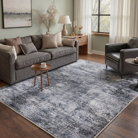 DEORAB 8X10 Area Rugs Machine Washable Rugs for Living Room, Non Slip Throw Rug with Rubber Backing, Rug for Entryway, Bedroom, Kitchen, Floor and Dining Room