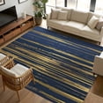 thumbnail image 1 of 8x10 Area Rugs, Blue Yellow Striped Non-Skid Rubber Backing Large Rectangle Rugs - Living Room Bedroom Home Office, Modern Abstract Art Stripes Indoor Floor Mat Carpets Washable Rug, 1 of 9