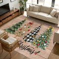 Rectangle Christmas Rug 8x10 Area Rugs, Christmas Trees Non-Skid Rubber Backing Large Rectangle ...