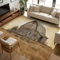 Rustic Wool Rugs 8x10 Area Rugs, Farmhouse Wood Barn Non-Skid Rubber Backing Large ...