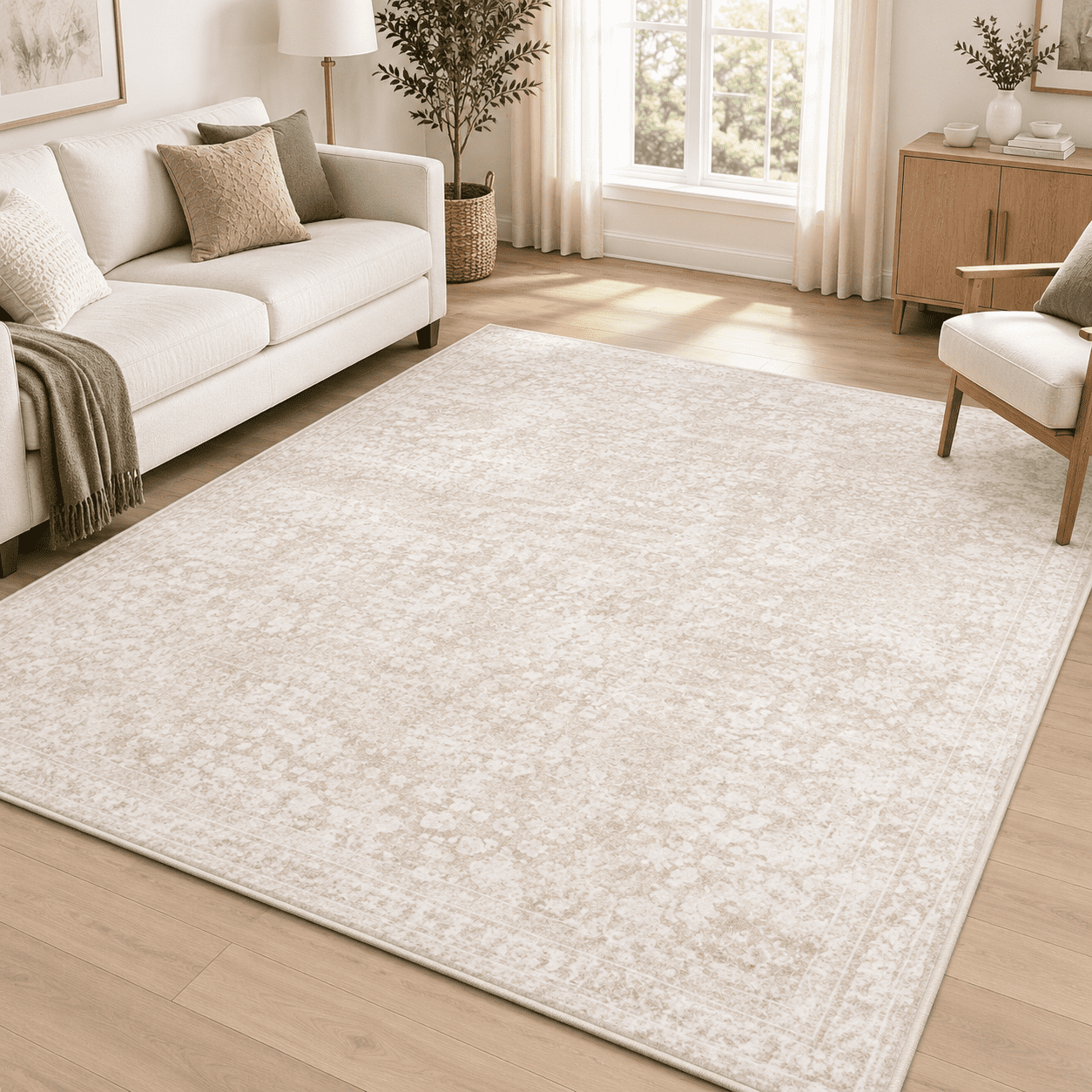 8x10 Area Rugs For Living Room: Boho Vintwashable Rug Non-slip Soft ...