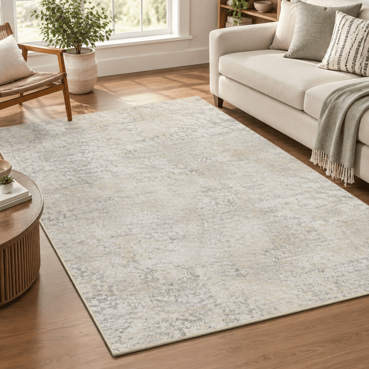 8x10 Area Rugs For Living Room Washable Bedroom Dining Beige Grey ...