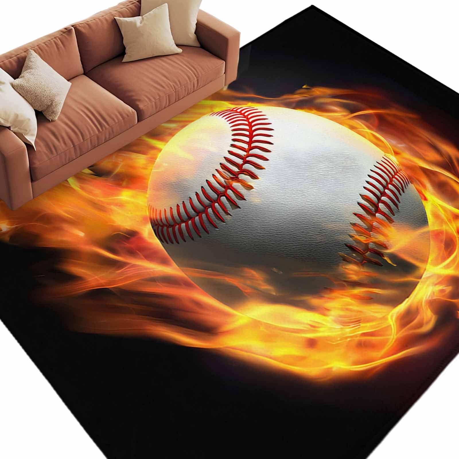 8x10 Area Rugs for Living Room, Baseball Non Slip Area Rugs for Kitchen ...