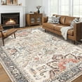 thumbnail image 1 of Toyoso 8x10 Area Rugs for Living Room Bedroom , Large Carpet Ultra Thin Soft Washable Oriental Vintage Floral Distressed Rug Big Indoor Carpets for Room Dorm Home Decor Aesthetic - Multi, 1 of 10