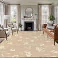 thumbnail image 1 of 8x10 Area Rugs for Living Room, Beige Floral Non Slip Area Rugs for Kitchen Bedroom Entryway, Vintage Spring Botanical Flowers Washable Carpet Runner Rug Floor Mats for Bedroom Home Decor, 1 of 8
