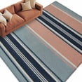 thumbnail image 1 of 8x10 Area Rugs for Living Room, Blue Pink Striped Non Slip Area Rugs for Kitchen Bedroom Entryway, Farmhouse Modern Stripes Washable Carpet Runner Rug Floor Mats for Bedroom Home Decor, 1 of 9